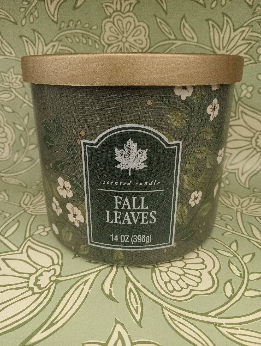 Fall Leaves Scented Candle - Green